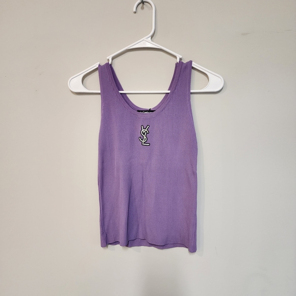 Yves Saint Laurent Purple Ribbed Tank Top - Picture 2 of 7